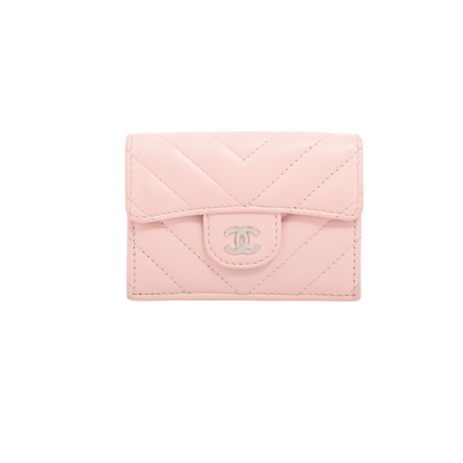 Chanel Chevron Compact Wallet Light Pink