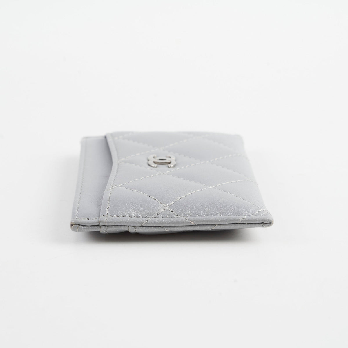 Chanel Cardholder Metalic Grey Microchip