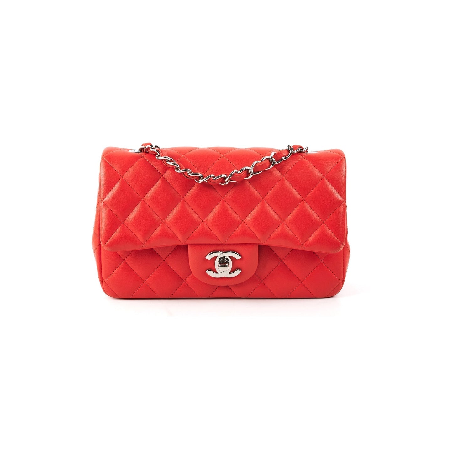 Chanel Mini Rectangular Bag Red Lambskin