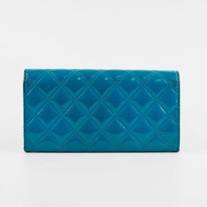 Chanel Long Patent Blue Wallet