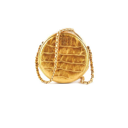 Chanel Round Crossbody Bag Gold