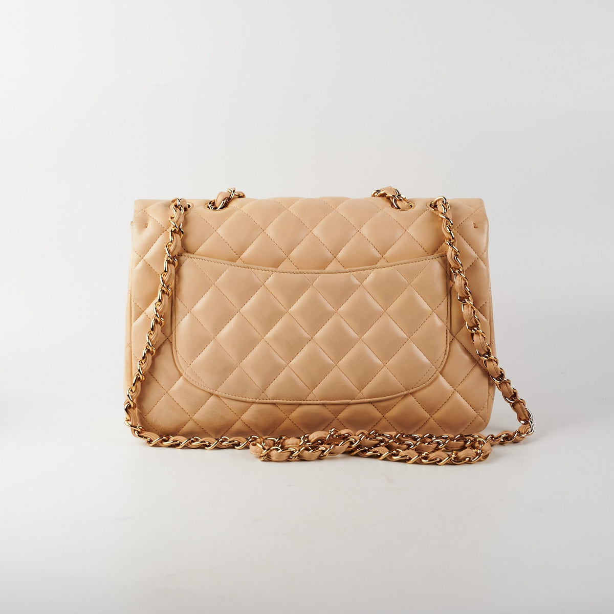 Chanel Single Flap Jumbo Lambskin Beige
