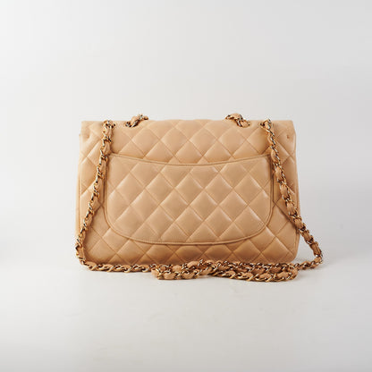 Chanel Single Flap Jumbo Lambskin Beige