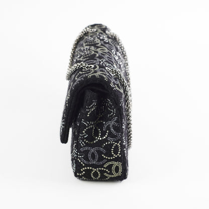 Chanel Seasonal Medium Large Tweed Crystals Black
