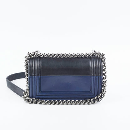 Chanel Boy Small Black/Navy Blue
