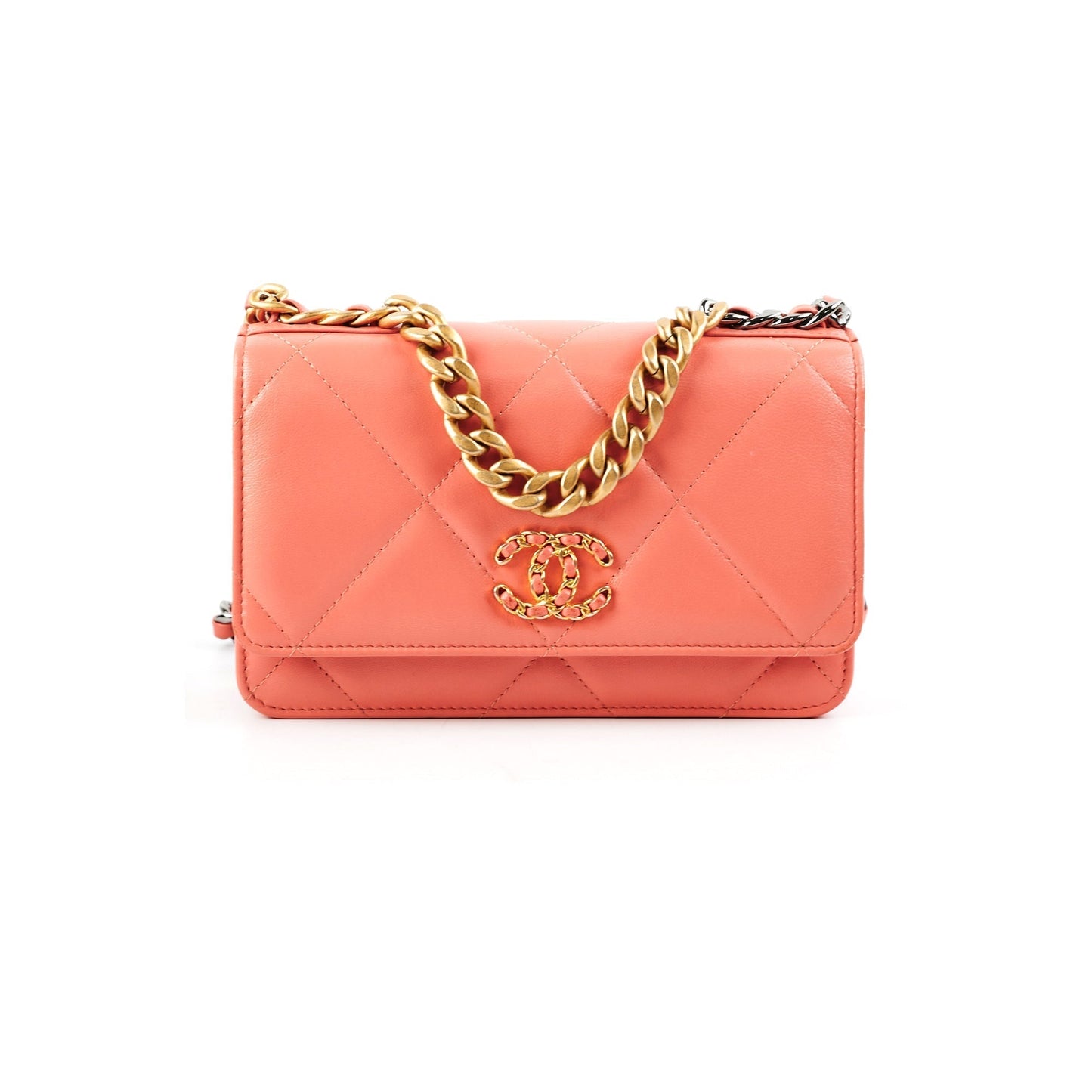 Chanel Wallet on Chain WOC 19 Coral