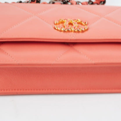 Chanel Wallet on Chain WOC 19 Coral