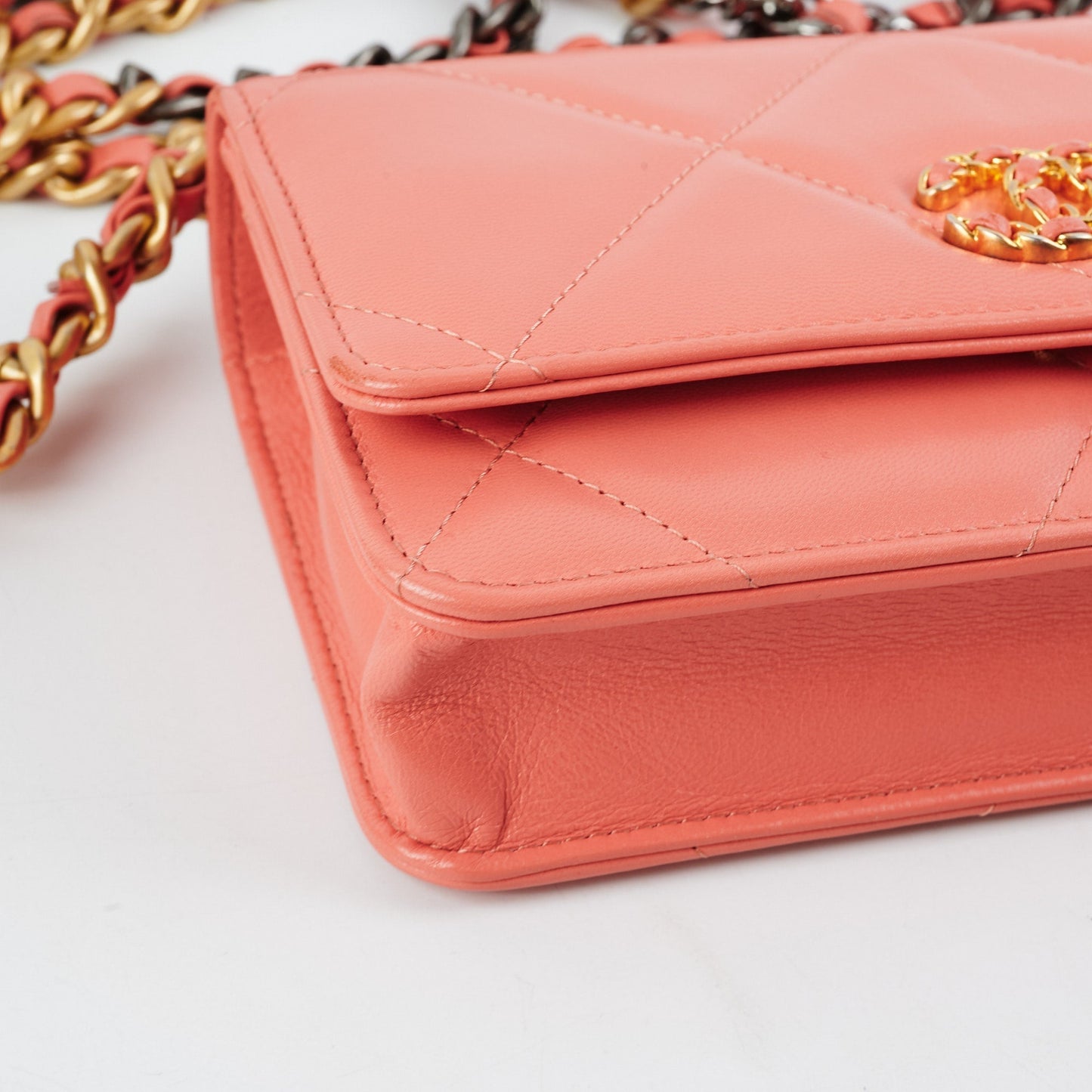 Chanel Wallet on Chain WOC 19 Coral