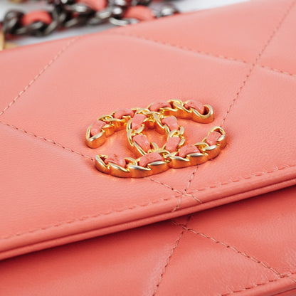 Chanel Wallet on Chain WOC 19 Coral