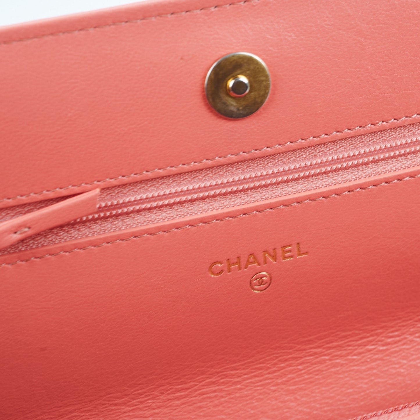 Chanel Wallet on Chain WOC 19 Coral