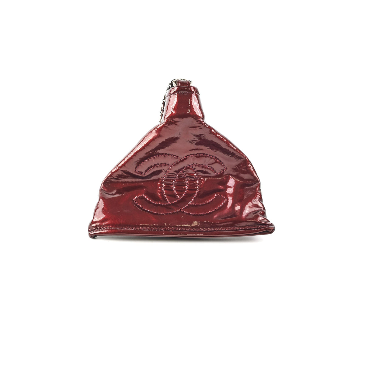 Chanel Fortune Cookie Clutch Patent Crimson