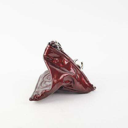 Chanel Fortune Cookie Clutch Patent Crimson