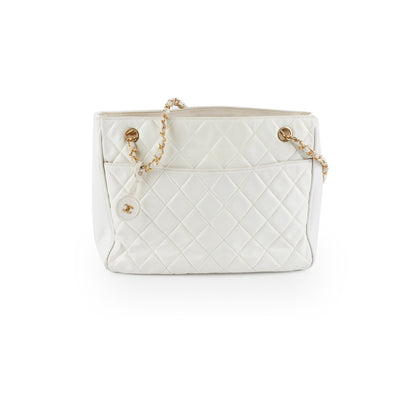 Chanel Vintage White Tote Bag