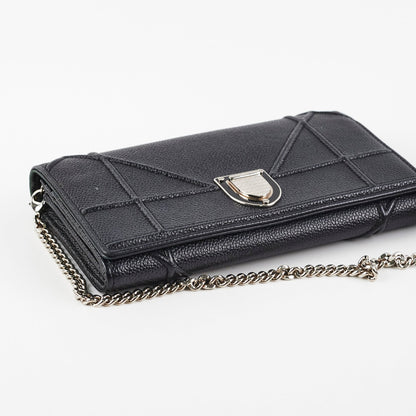 Dior Diorama Calfskin Wallet On Chain Woc Black