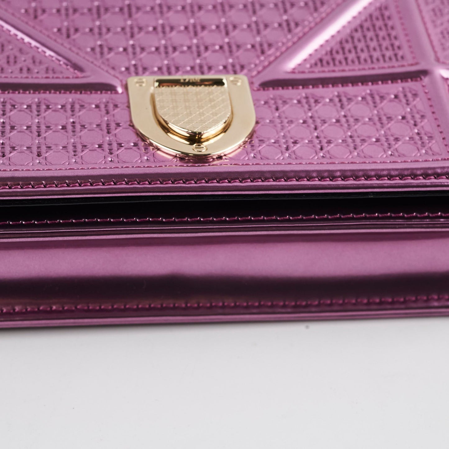 Christian Dior Diorama Wallet on chain WOC Pink Metallic