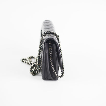 Chanel Patent Leather Wallet on Chain Black