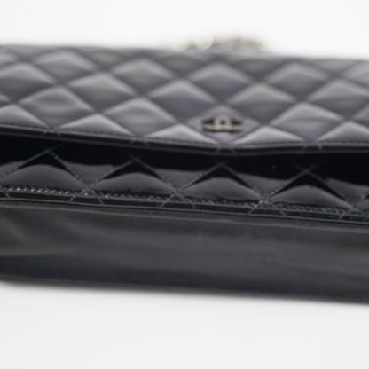 Chanel Patent Leather Wallet on Chain Black