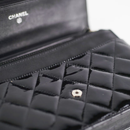 Chanel Patent Leather Wallet on Chain Black