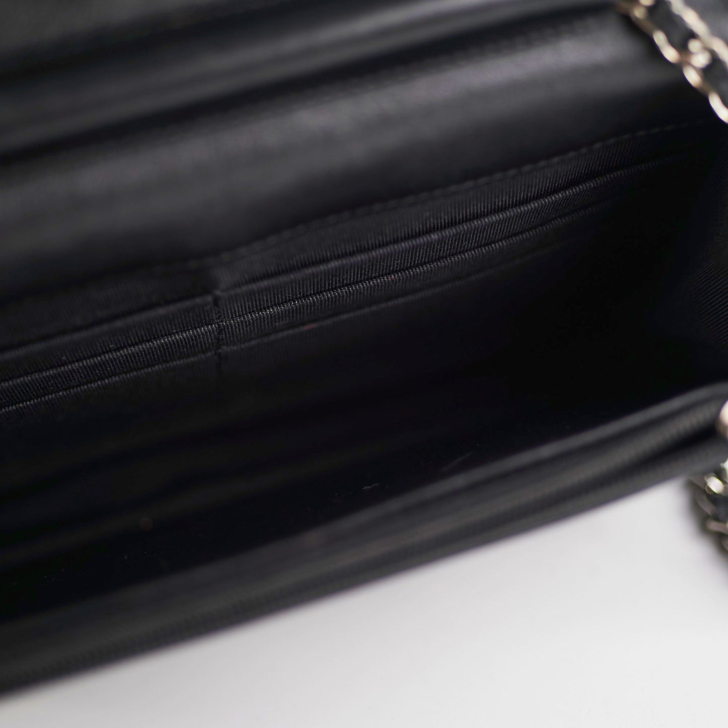 Chanel Patent Leather Wallet on Chain Black