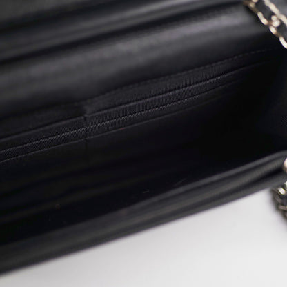 Chanel Patent Leather Wallet on Chain Black