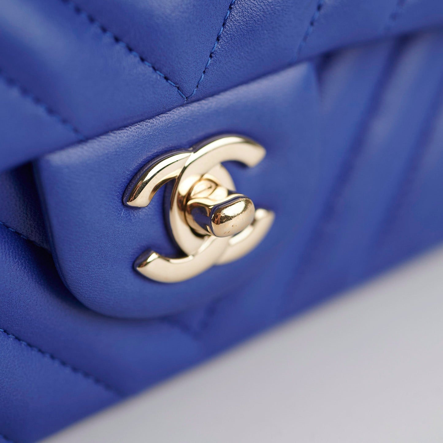 Chanel Mini Rectangular Chevron Blue