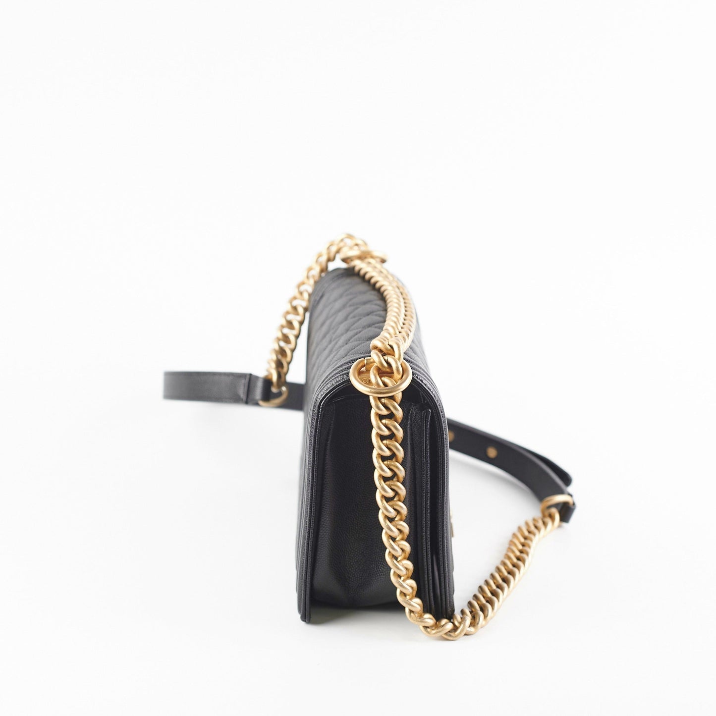 Chanel Old Medium Boy Black Caviar Bag