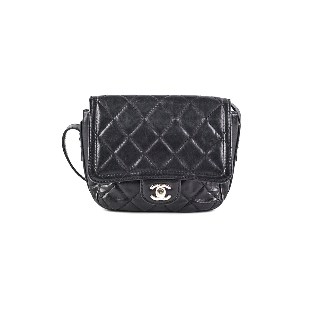 Chanel Quilted Sheriffs Star Square Black