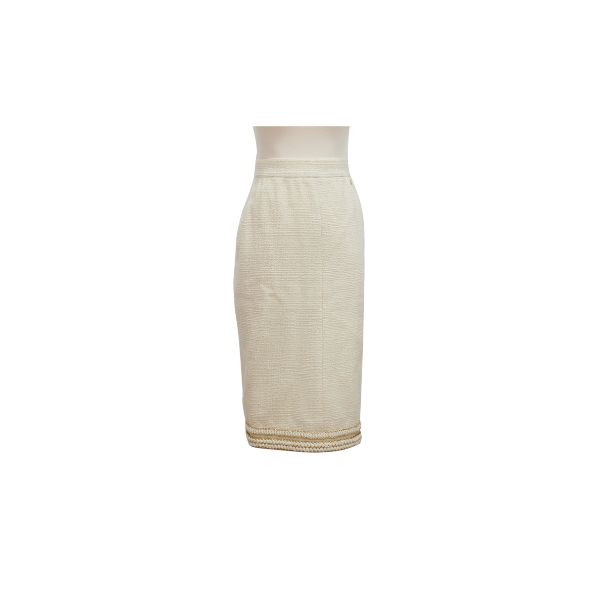 Chanel Pencil Skirt Ivory Size Euro 36