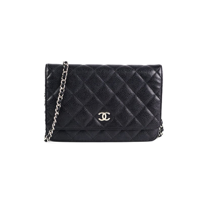 Chanel Caviar Wallet on Chain WOC Black