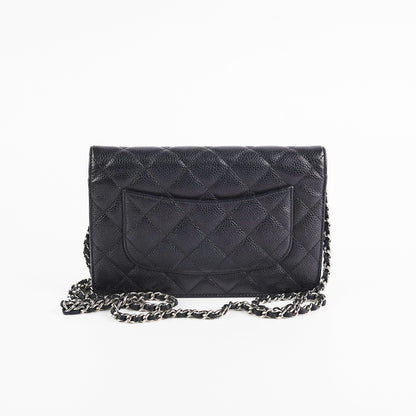 Chanel Caviar Wallet on Chain WOC Black