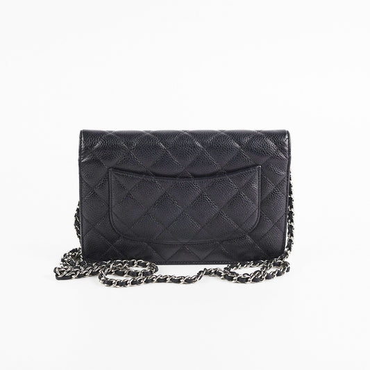 Chanel Caviar Wallet on Chain WOC Black