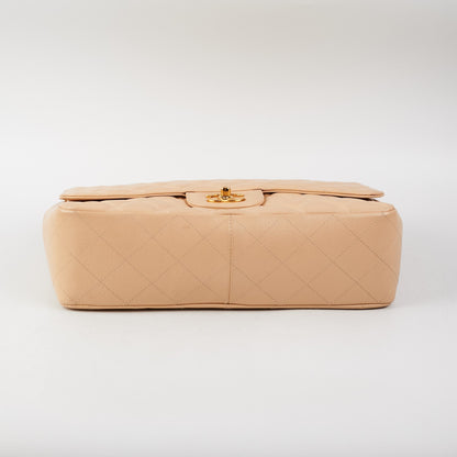 ITEM 24 - Chanel Quilted Jumbo Single Flap Beige