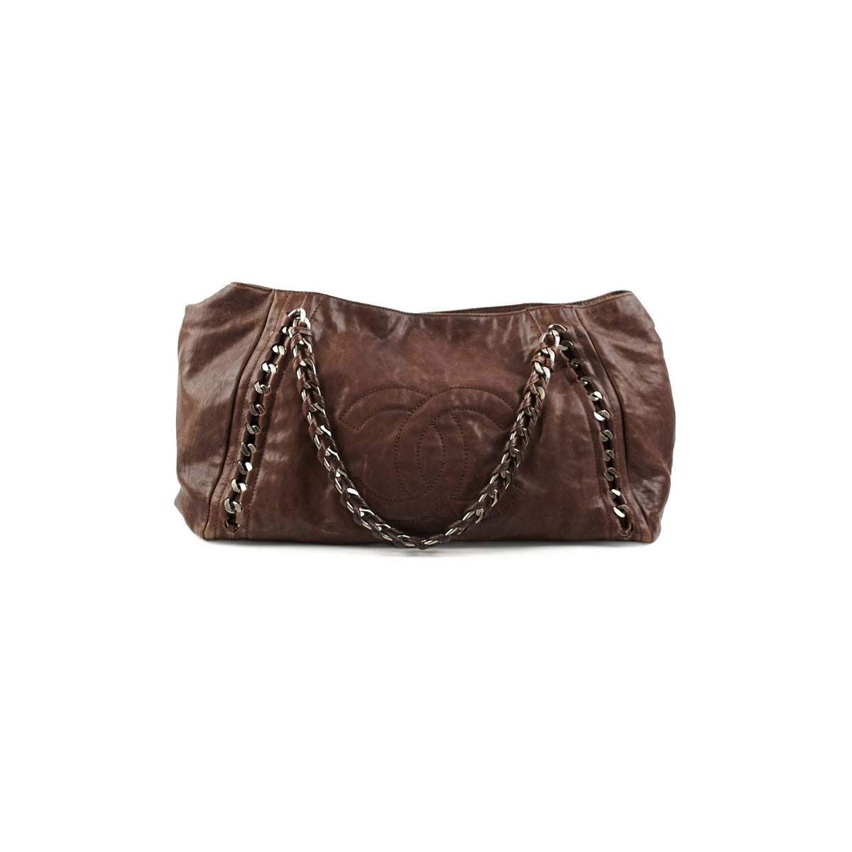 Chanel Vintage Brown Leather Tote - Series 10