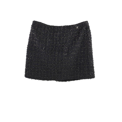 Chanel Wool Skirt Black Size 36