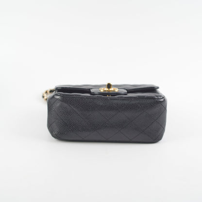 Chanel Mini Square Caviar Bag GHW Black