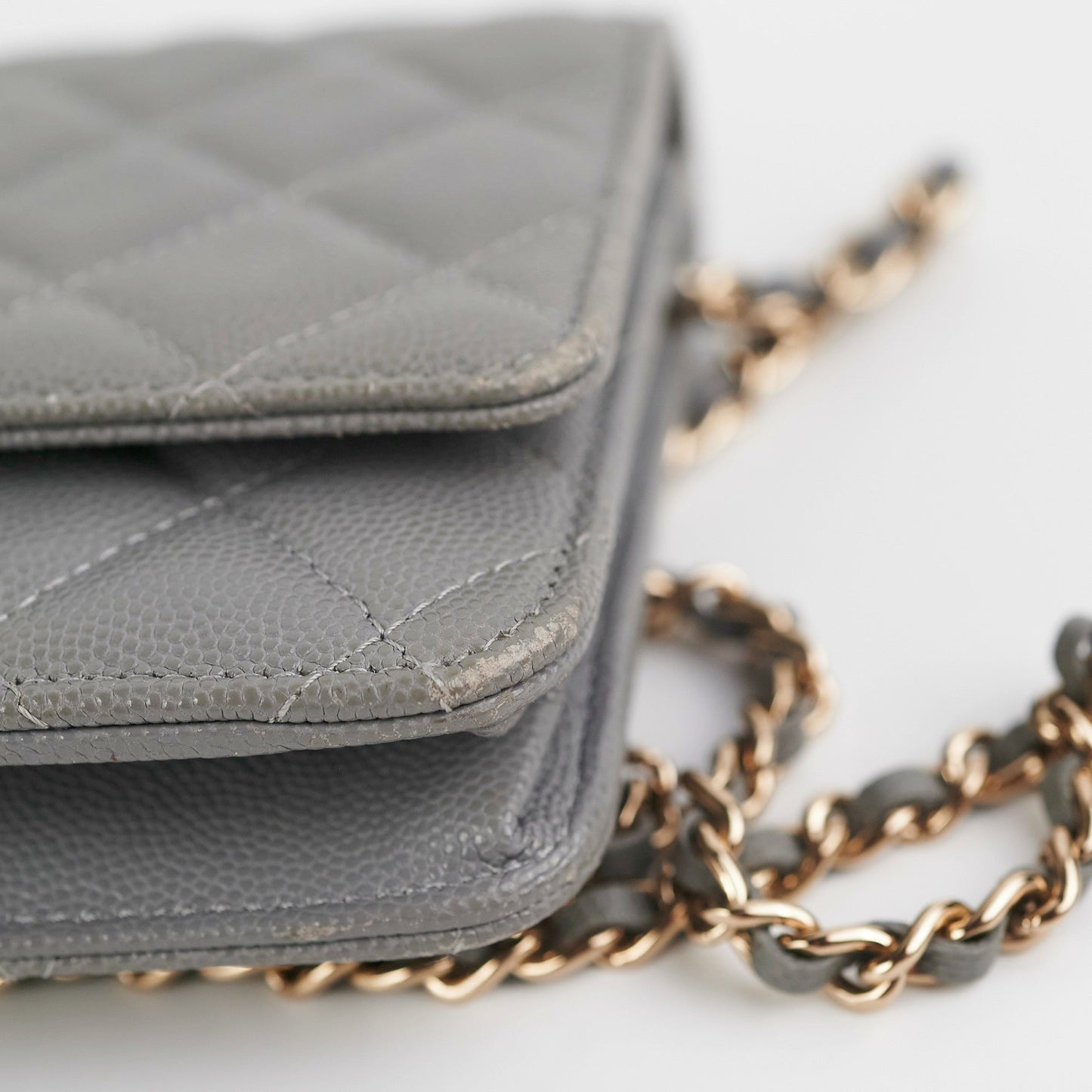 Chanel Wallet on Chain WOC Caviar Grey