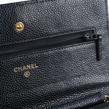 Chanel Wallet on Chain WOC Caviar Black