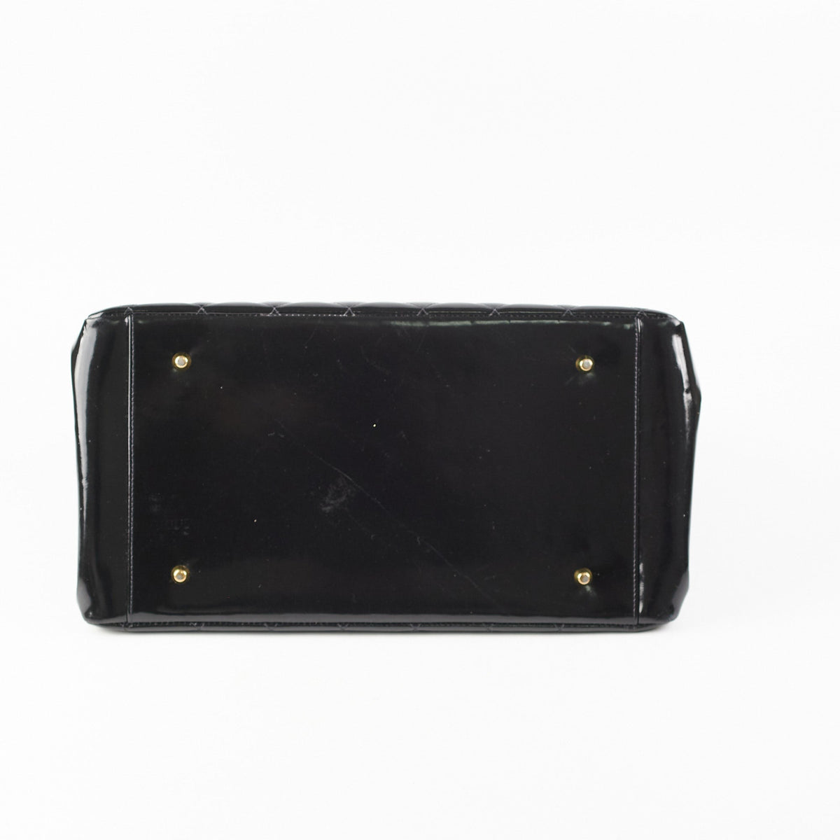 Chanel Vintage Patent Black Tote Black