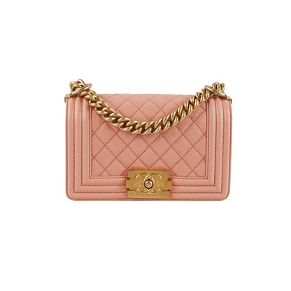Chanel Small Boy Caviar Coral