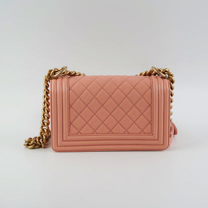 Chanel Small Boy Caviar Coral