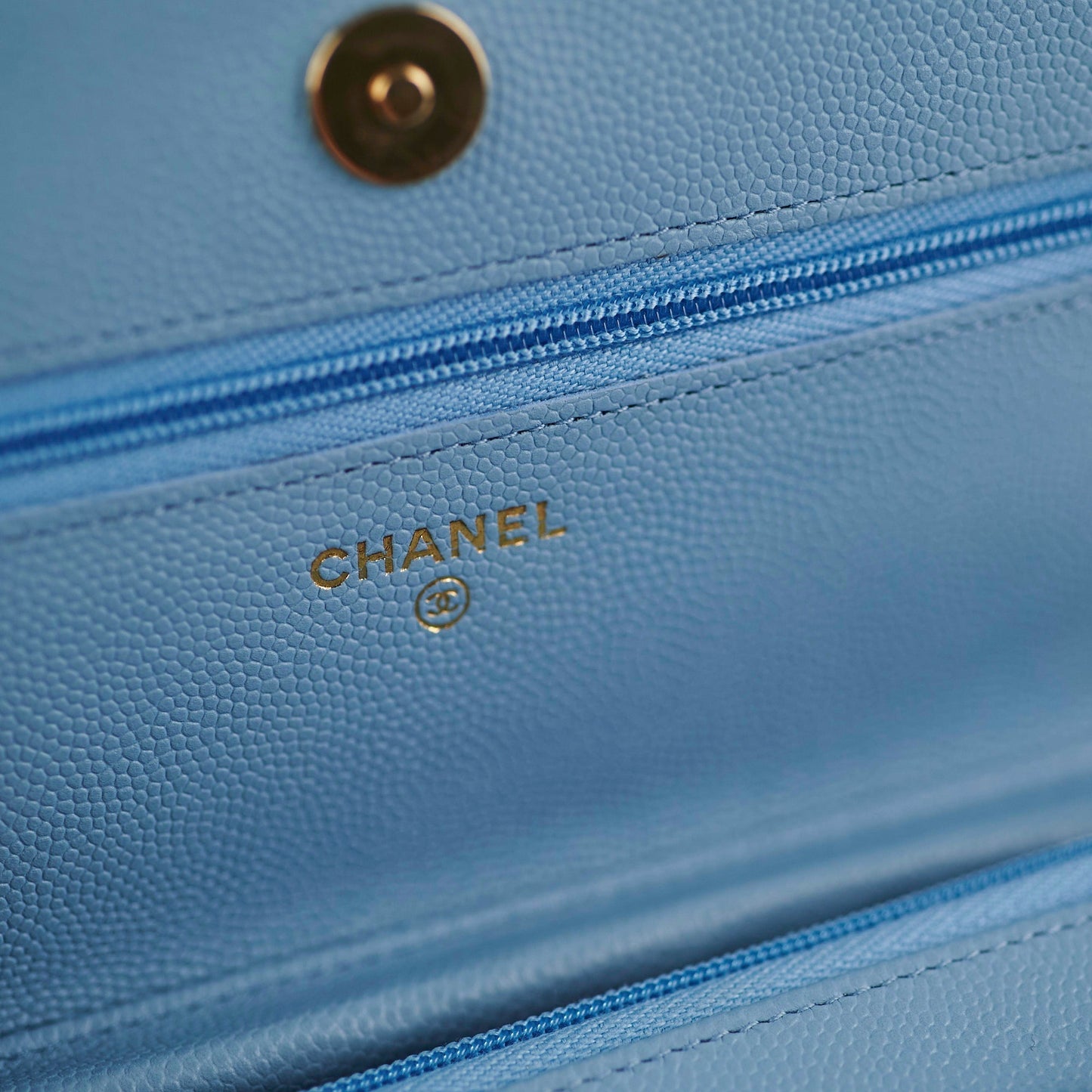 Chanel Wallet On Chain WOC Caviar Light Blue&nbsp; (Microchip)