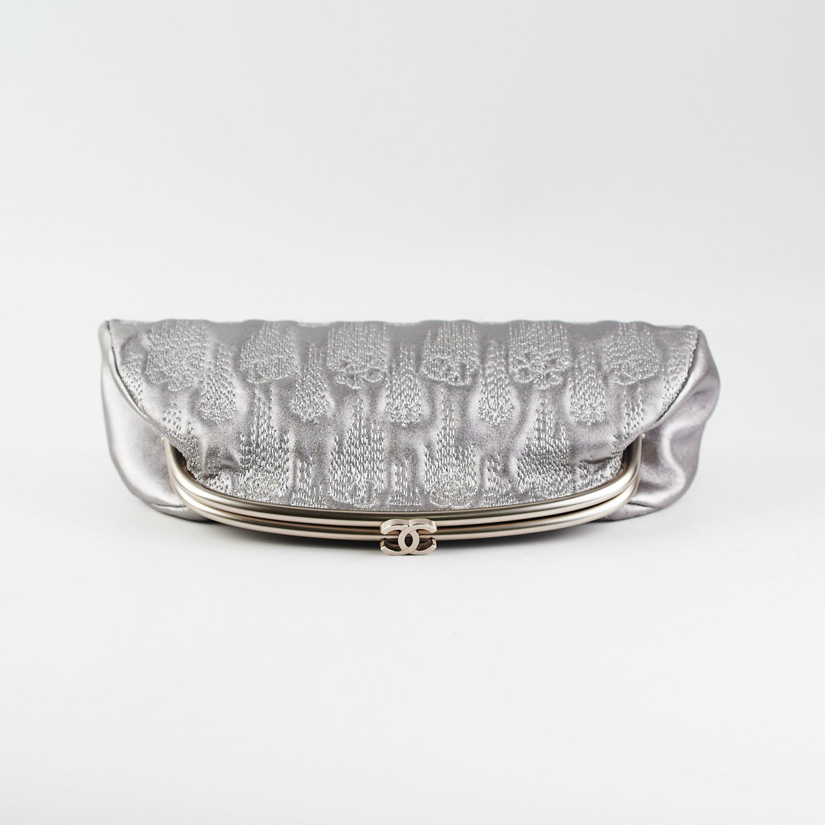 ITEM 27 - Chanel Metallic Grey Clutch