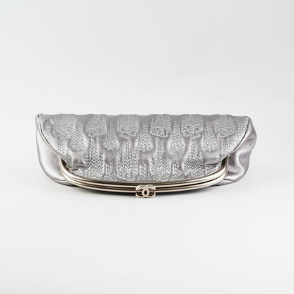 ITEM 27 - Chanel Metallic Grey Clutch