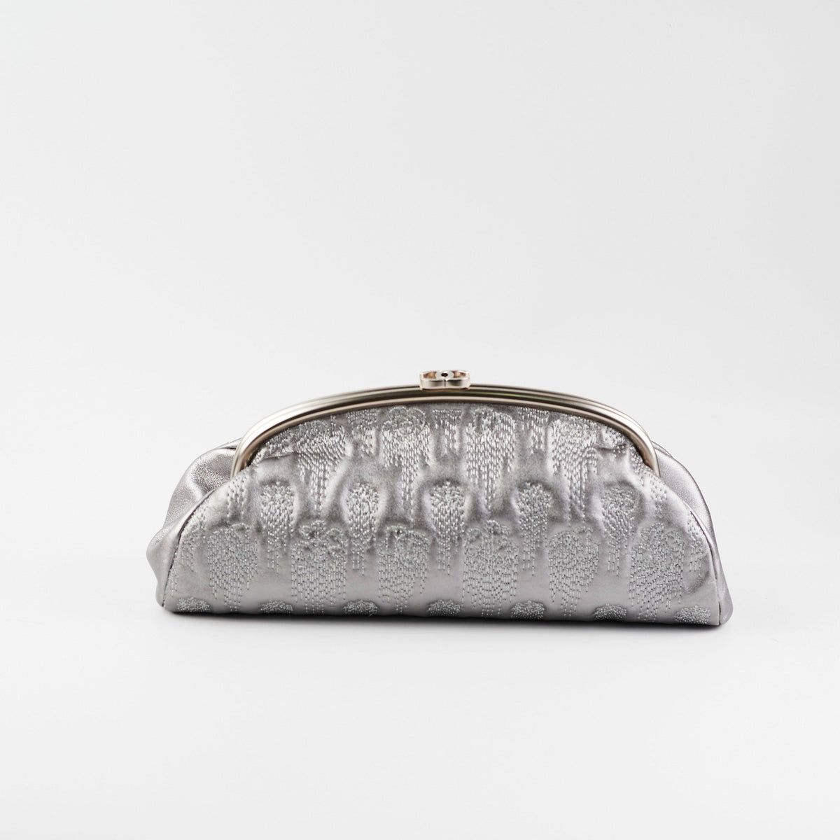 ITEM 27 - Chanel Metallic Grey Clutch