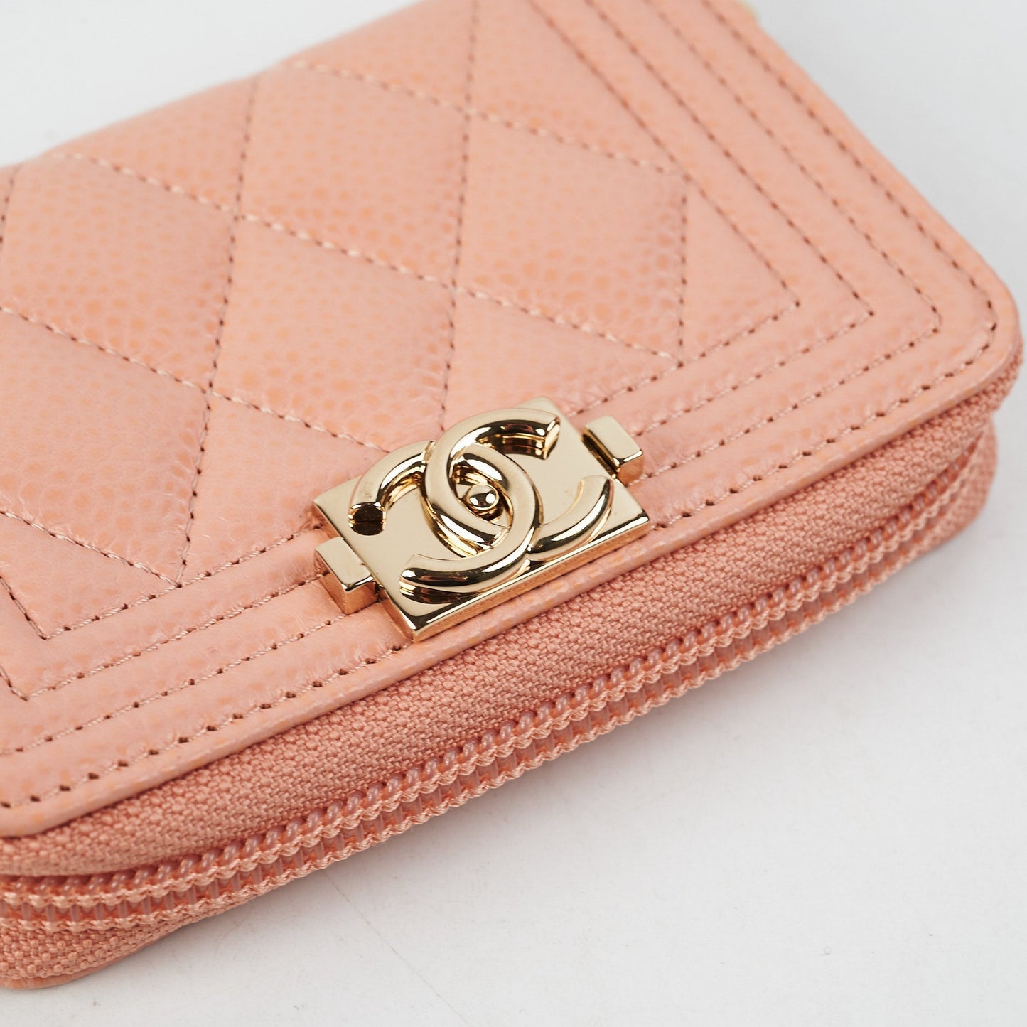 Chanel Zip Wallet Boy Pink Caviar