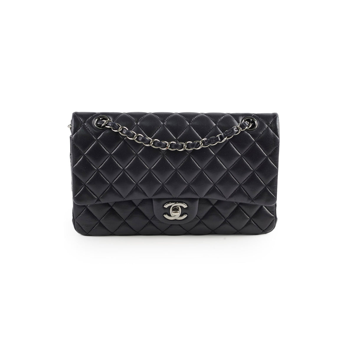 Chanel Classic Flap Medium/ Large M/L Lambskin Black Shoulder Bag - Series 23