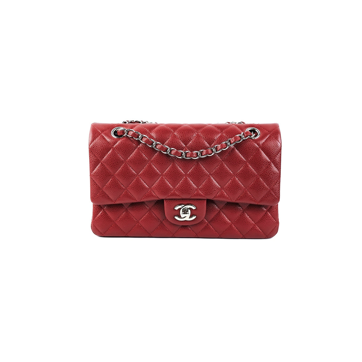 Chanel Medium Large Caviar Double Classic Flap Red