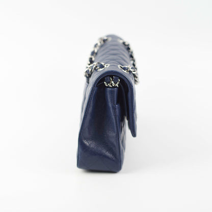 Chanel Classic Flap Medium Large Caviar Blue Shoulder Bag