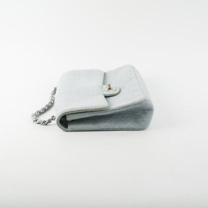 Chanel Timeless Quilted Jersey Shoulder Flap Blue