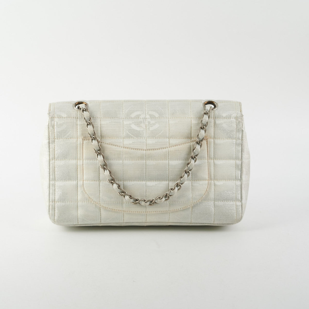 Chanel New Travel Line Chain Shoulder Bag Silver